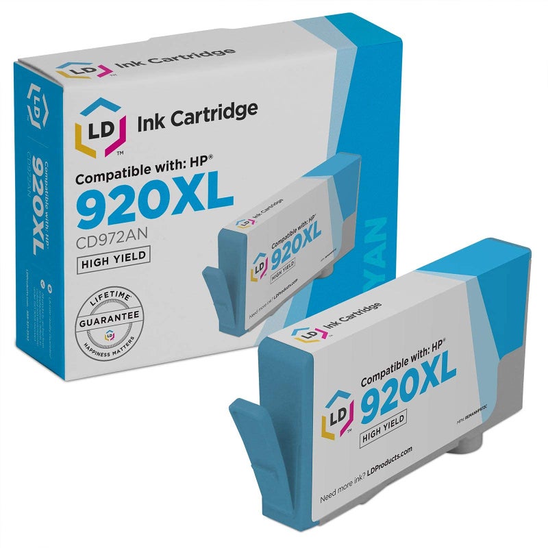 LD Remanufactured Ink Cartridge Replacement for HP 920XL CD972AN High Yield (Cyan) Compatible with HP OfficeJet 6500-All-in-One, OfficeJet 6000 7000 6500A 7500A 6500A 7500A - Image 1